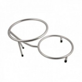 Soporte 37 X 20 Cm. Aro 21.5 Cm. Inox. 2 Platos Soportes Acero Inoxidable ALEXALO