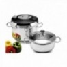 Set Duo Ollas 6 + 4 L. 24 Cm. + Tapa Vidrio Luna Acero Inoxidable ARTAME