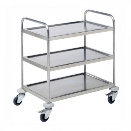 Carro Servicio 93X61X93 Cm.inox. Ruedas + 3 Baldas Acero Inoxidable PUJADAS