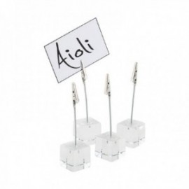Set 4 Soportes Metacrilato Mesa + Cartelitos Indicador APS