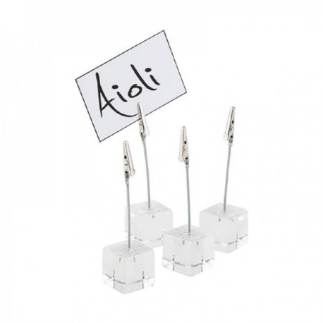 Set 4 Soportes Metacrilato Mesa + Cartelitos Indicador APS