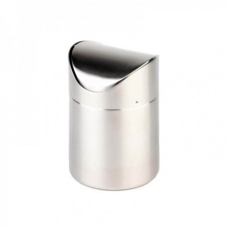 Papelera Barra 12 X 17 Cm. Inox con Tapa Basclante Acero Inoxidable APS