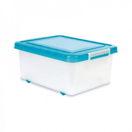 Caja 53 X 39.6 X 24.2 Cm. 30 L. Plastico con Tapa Cajas Polipropileno ARAVEN