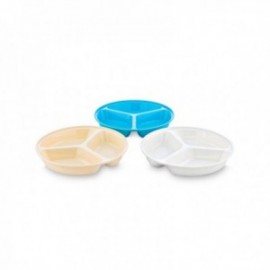 Plato 25.5 Cm. 3 Compartimentos Policbonato Blanco Colectividades Policarbonato AMC