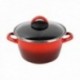 Olla 20 Cm. con Tapa Sfumato Rosso Acero Esmaltado MAGEFESA