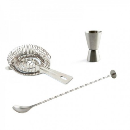 Set 3 Piezas Gin Tonic Acero Inoxidable 27CM - 19X10X2CM - 2 Y 4CL Mi Bar Koala