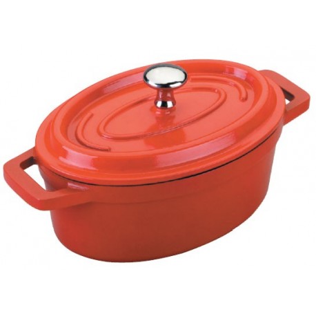 Cacerola oval aluminio fundido con tapa Lacor