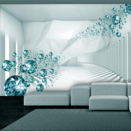 Papel de parede autocolante - Diamond Corridor (Turquoise)