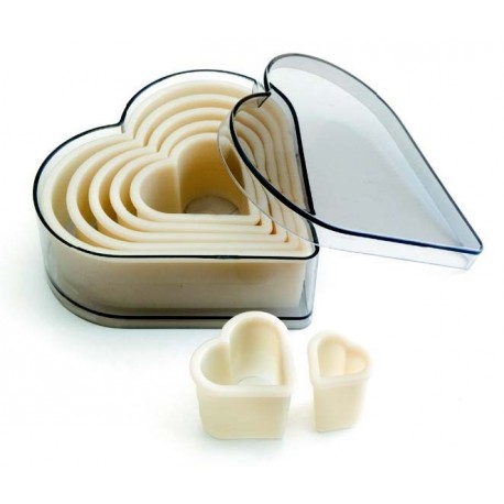 Caja de 7 cortapastas corazon Nylon de Lacor