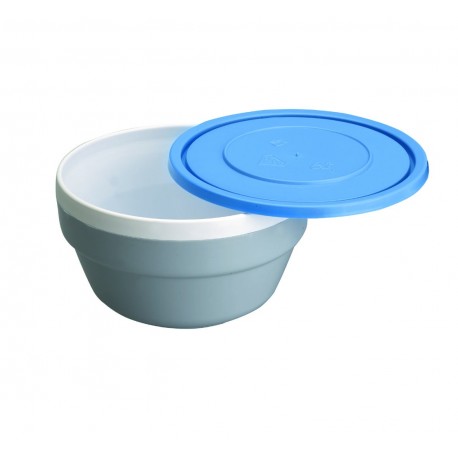 Bol doble pared de policarbonato con tapa