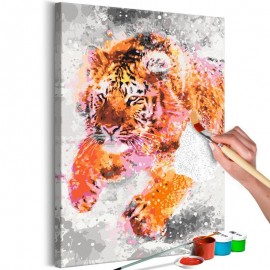 Quadro pintado por você - Running Tiger