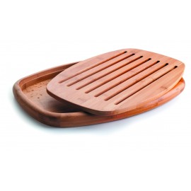 Mesa de corte de bambu oval pan