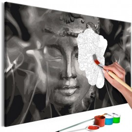 Quadro pintado por você - Buddha in Black and White