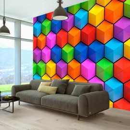 Papel de parede autocolante - Rainbow Geometry