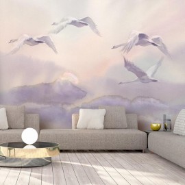 Papel de parede autocolante - Flying Swans