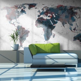 Fotomural - World map on the wall