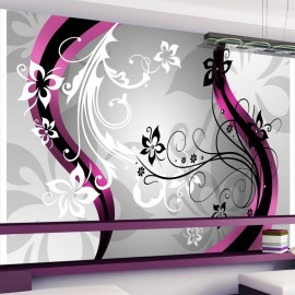 Papel de parede autocolante - Art-flowers (pink)