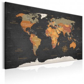 Quadro - World Map: Secrets of the Earth