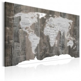 Cuadro - World Map: Wooden World