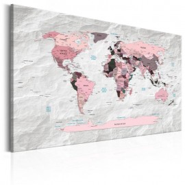 Cuadro - World Map: Pink Continents
