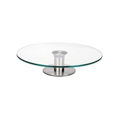 CAKE STAND INOX/CRISTAL GIRATORIO