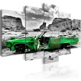 Cuadro - Coche verde al estilo retro en el Desierto de Colorado