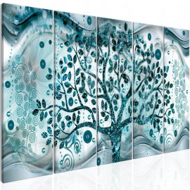 Quadro - Tree and Waves (5 Parts) Blue