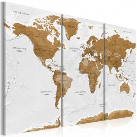 Quadro - World Map: White Poetry