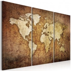 Cuadro - World Map: Brown Texture