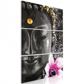 Quadro - Buddha and Flower (3 Parts) Vertical
