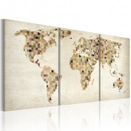 Cuadro - El mapa del mundo - cuadrados