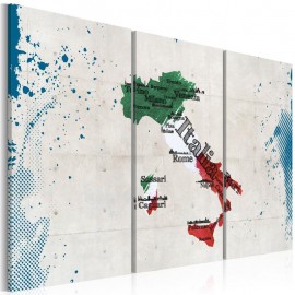 Cuadro - Mapa de Italia - tríptico