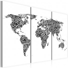 Cuadro - El mapa del mundo - alfabeto - tríptico