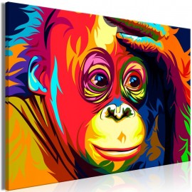 Quadro - Colourful Orangutan (1 Part) Wide