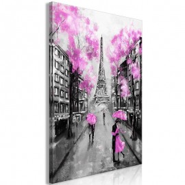 Quadro - Paris Rendez-Vous (1 Part) Vertical Pink