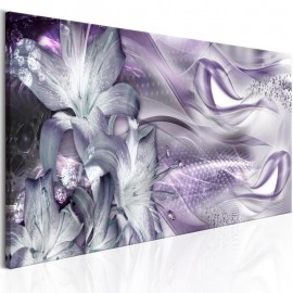 Quadro - Lilies and Waves (1 Part) Narrow Pale Violet