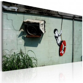 Cuadro - Niño en un columpio (Banksy)