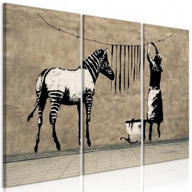 Quadro - Banksy: Washing Zebra on Concrete (3 Parts)