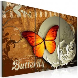 Quadro - Fiery butterfly and full moon