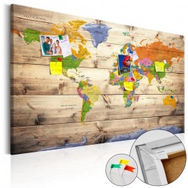 Tablero de corcho - Map on wood: Colourful Travels [Cork Map]