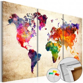 Quadro de cortiça - Corkboard Map in Watercolor