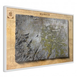 Pôster - Raised Relief Map: Munich