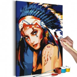 Quadro pintado por você - Native American Girl