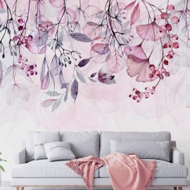 Papel de parede autocolante - Foggy Nature - Pink