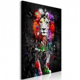 Quadro - Colourful Animals: Lion (1 Part) Vertical