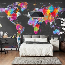 Papel de parede autocolante - World Map: Synesthesia