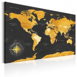Cuadro - World Maps: Golden World
