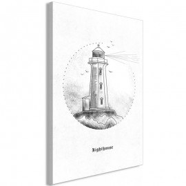 Cuadro - Black and White Lighthouse (1 Part) Vertical