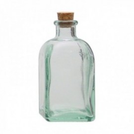 Garrafa quadrada 0,25 L. vidro rústico