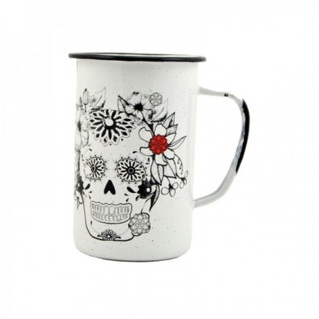 Caneca alta 65 cls. Crânios Jaspeate